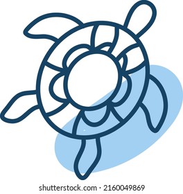 Ocean turtle, illustration, vector on a white background.