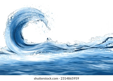 	
Ocean underwater blue wave background