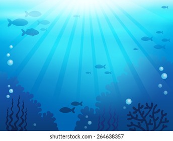 Ocean Underwater Theme Background 1 - Eps10 Vector Illustration.