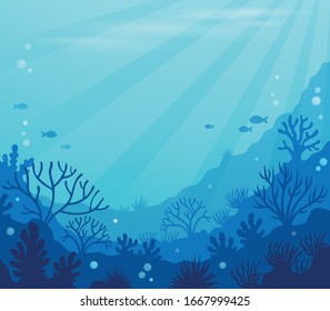 Ocean Underwater Theme Background - Eps10 Vector Illustration.
