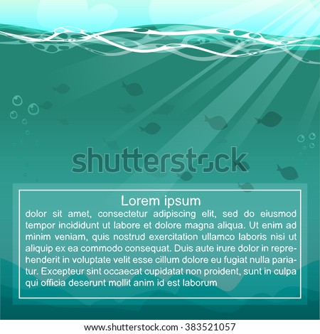 ocean underwater theme background silhouettes sea stock vector ocean theme background