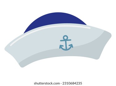 Ocean uniform hat on white background. Vector illustration.