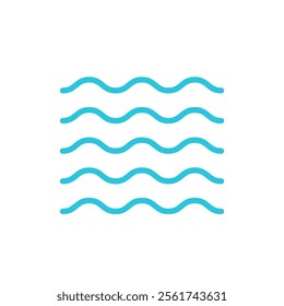 Ocean vawes icon. Isolated on white background. 