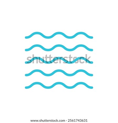 Ocean vawes icon. Isolated on white background. 