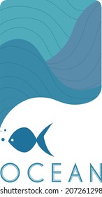 Ocean vector card. Eps 10