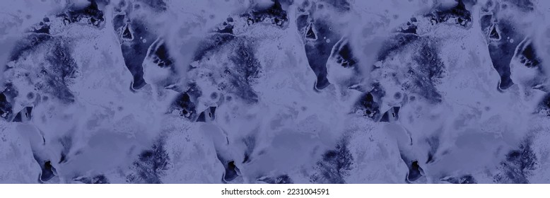Ocean Vector Texture. Blue Abstract Watercolor. Blue Rock Paint. Navy Marble Tile Texture. Water Color Splash Stone. Navy Sea Marble Background. White Alcohol Ink Background. Vector Seamless Template