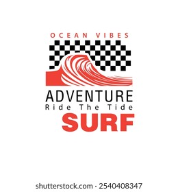 Ocean Vibes Aventura Surf vetor gráfico tipografia design