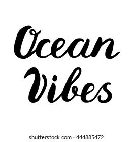 Ocean vibes. Brush hand lettering. Handwritten words. Great for beach tote bags, swimwear, holiday clothes, and more.