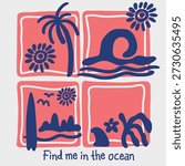 OCEAN VIBES illustration vector clip art 517