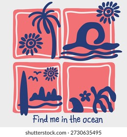 OCEAN VIBES ilustración Vector Clip arte 517