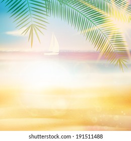 Ocean view from beach with retro look. EPS10