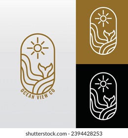 Ocean view logo minimalist vector illustration