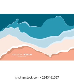 El fondo de las vistas al océano es minimalista, con colores azules positivos y tranquilos. Ilustración vectorial, vector de beca de vista superior