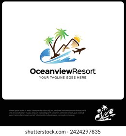 Ocean view Resort Logo Template 