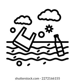 Ocean Waste Icon Design For Personal And Commercial use