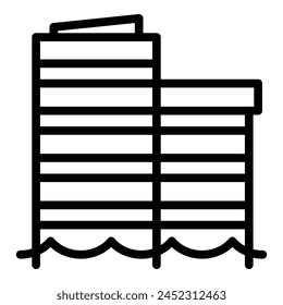 Ocean water level icon outline vector. Sea climate. Global change