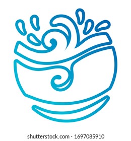 ocean water line gradient style icon vector illustration design