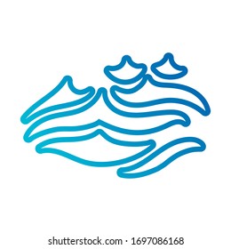 ocean water line gradient style icon vector illustration design