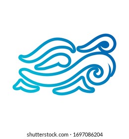 Farbverlauf-Stil der Meereswasserlinie Symbol Vektorillustration Design
