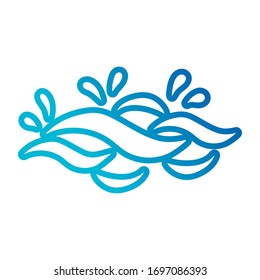 diseño de imagen vectorial de estilo de gradiente de línea de agua oceánica