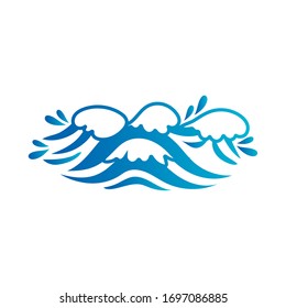 ocean water line gradient style icon vector illustration design