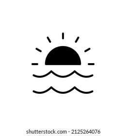 Ocean, Water, River, Sea Solid Icon Vector Illustration Logo Template. Suitable For Many Purposes.