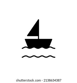 Ocean, Water, River, Sea Solid Line Icon Vector Illustration Logo Template. Suitable For Many Purposes.