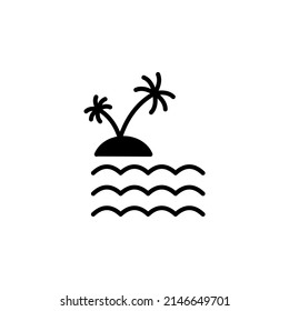 Ocean, Water, River, Sea Solid Line Icon Vector Illustration Logo Template. Suitable For Many Purposes.