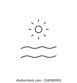 Ocean, Water, River, Sea Thin Line Icon Vector Illustration Logo Template. Suitable For Many Purposes.