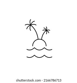 Ocean, Water, River, Sea Thin Line Icon Vector Illustration Logo Template. Suitable For Many Purposes.