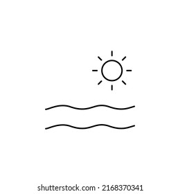 Ocean, Water, River, Sea Thin Line Icon Vector Illustration Logo Template. Suitable For Many Purposes.