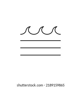 Ocean, Water, River, Sea Thin Line Icon Vector Illustration Logo Template. Suitable For Many Purposes.