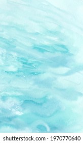 Ocean water texture, abstract hand painted watercolor background, vector illustration
