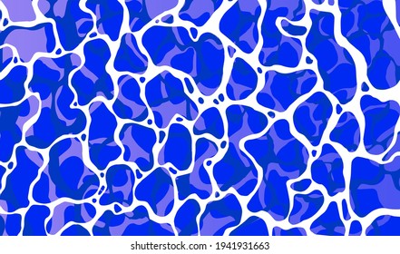 Texture de l'eau de l'océan avec des ondulations et des reflets. Illustration de style de dessin animé pop art pour l'impression d'affiches ou de murs avec motif ondulé branché.