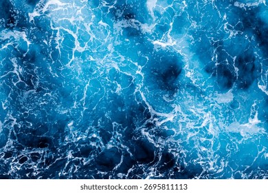 Textura da água do oceano. Vista superior da água elegante com espuma. Pode ser usado em capas, embalagens, cartazes, texturas, papéis de parede, arte e projetos de design. Ilustração de vetor elegante.