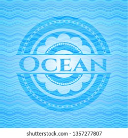 Ocean water wave concept style badge.
