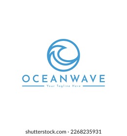 Ocean Water wave Logo design vector