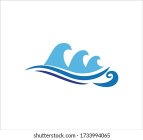 ocean water wave swirl vector logo design template for sailing tour and travel business