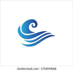plantilla de diseño del logotipo del vector de la ola de agua de los océanos para viajes de vela y viajes