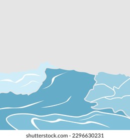 Ocean Water Wave Vector Illustration