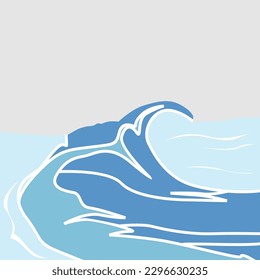 Ocean Water Wave Vector Illustration