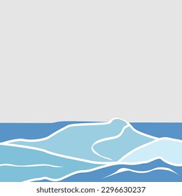 Ocean Water Wave Vector Illustration