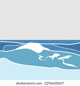 Ilustración de vectores de ondas de agua oceánica