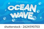 Ocean Wave 3d editable text effect Template suitable for twist style