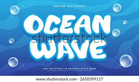 Ocean Wave 3d editable text effect Template Suitable for deep sea background