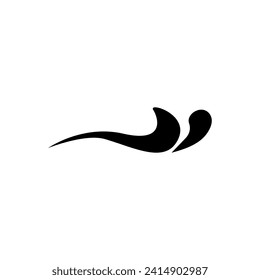 Ocean wave abstract icon vector