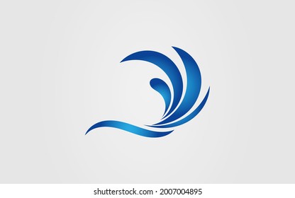 ocean wave abstract water logo