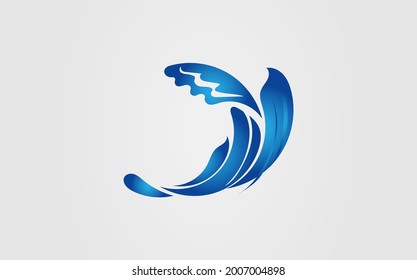 ocean wave abstract water logo