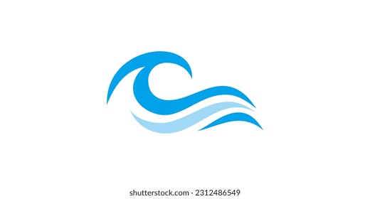 Imagen vectorial del logotipo del agua abstracta de la ola oceánica