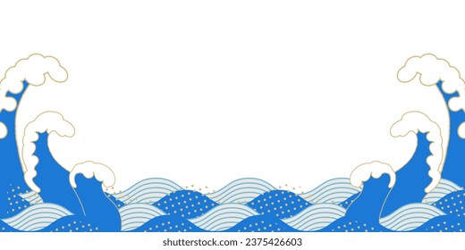 Fondo de Ola Oceánica, Ilustración De Marco
